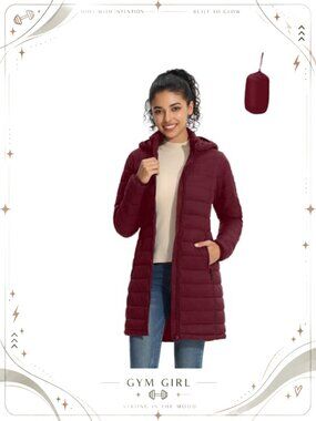 Women's Packable Lightweight Puffer Coat Detachable Hood Slim Fit Quilted Jacket